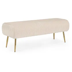 Bank Selena in Cord-Optik, Creme