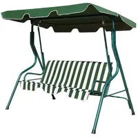 Goplus 3-Sitzer Hollywoodschaukel mit Sonnendach, Gartenschaukel, Schaukel, Schaukelbank (Grün)