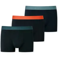 SCHIESSER Herren Boxershorts 3er Pack - Serie "95/5", Unterhose, Logobund Schwarz/Blau/Orange 3XL