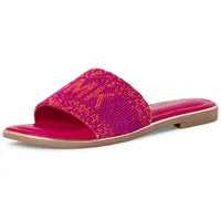 Marco Tozzi Pantolette, Blockabsatz, Sommerschuh, Schlappen mit Logo in der Bandage, Gr. 42, fuchsia kombiniert, , 88850752-42