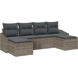 vidaXL Garten-Lounge-Set 6-tlg. grau