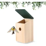Ineasicer - Hochwertiges Vogelhaus aus Holz – Ideal für Sittiche, Nymphensittiche, Unzertrennliche und mehr Robustes Vogelnest für den Käfig, ideal