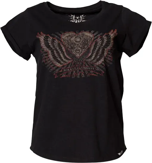 Rokker Heart, t-shirt femmes - Noir/Gris/Rouge - L