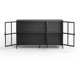 VCM ebuy24 Chilly Sideboard 3 Glastüren Schwarz