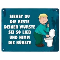 Trendaffe Metallschild XL mit Spruch: Siehste du die Reste