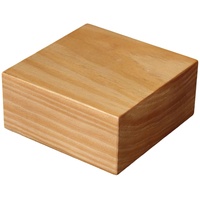Sockel aus Holz, Dicke 6,5 cm, Massivholz, gerade Kanten, helle Eiche, matt, verschiedene Größen, 14 x 14 x 6,5 cm