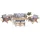 aea Gartenmöbel Set 6tlg Sitzgruppen 3+1+1 Sitzer Designer Esstisch Holz 2x Hocker - Grau