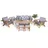 aea Gartenmöbel Set 6tlg Sitzgruppen 3+1+1 Sitzer Designer Esstisch Holz 2x Hocker - Grau