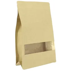 MONOUSO - Papiertüten StandUp mit Fenster und Innenfolie 16+8x26cm (500 Stück)