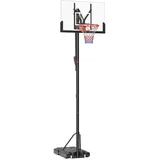 SPORTNOW Basketballkorb 235-305 cm höhenverstellbar, Basketballständer, mit Rollen, für Outdoor, Stahl