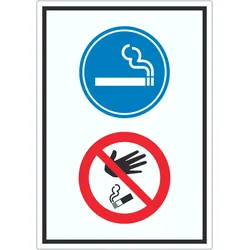 Aufkleber Raucherbereich Boden verboten Symbol A4 (210x297mm)