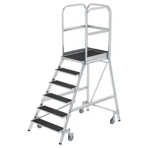 MUNK Podesttreppe eins. begehbar 6 Stufen  R13 Aluminium