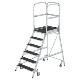 MUNK Podesttreppe eins. begehbar 6 Stufen  R13 Aluminium