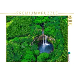 CALVENDO Puzzle CALVENDO Puzzle Luftaufnahme der Wailua Wasserfälle in Kauai, Hawaii, USA 1000 Teile Lege-Größe 64 x 48 cm Foto-Puzzle Bild von Thomas Döring, 1000 Puzzleteile