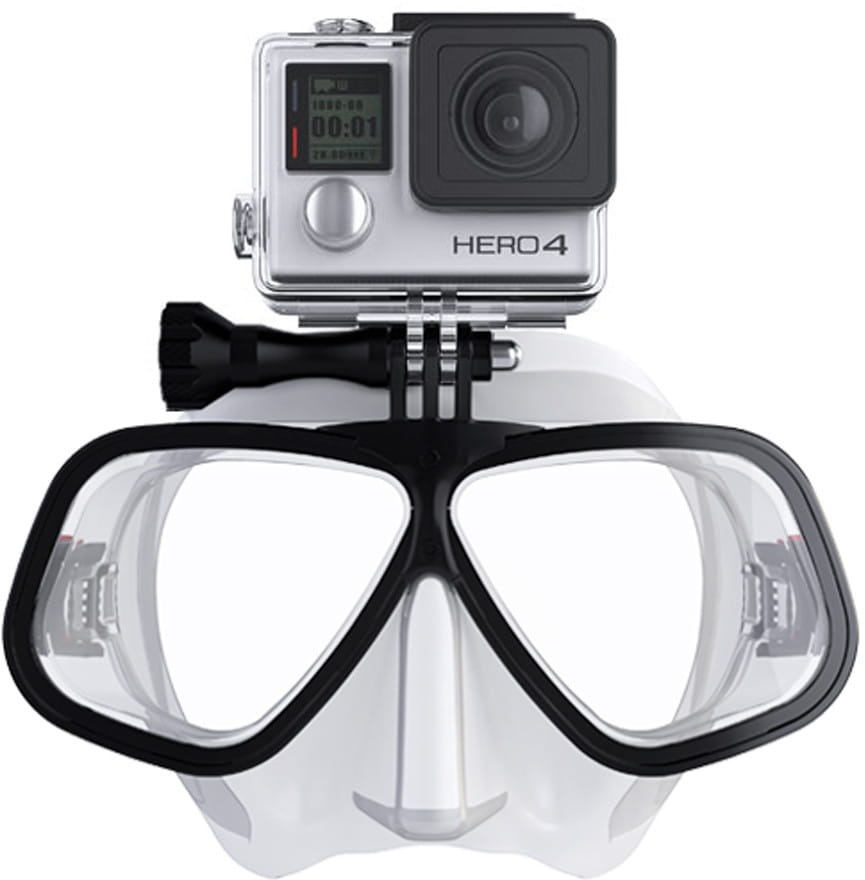 Octomask Freediver Taucherbrille mit GoPro/Actionpro Halterung clear     
