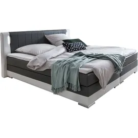 SalesFever Boxspringbett Grau/Weiß