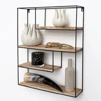 IVOL Wandregal 55 x 45 x 11 cm Schwarz