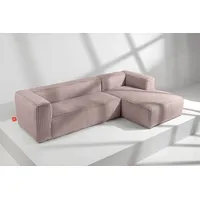 KONSIMO® Ecksofa Rechts Ecksofa FEROX, hergestellt in der EU,aus breitem Cordstoff,Modern rosa