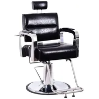 Barberpub Stuhl Barberpub hydraulischer Friseurstuhl Friseursessel 3127BK, 360 ° drehbar mit Sperre schwarz