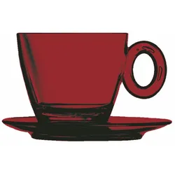 Mepra POLY KAFFEE/CAPPUCCINOTASSE SPA & WELLNESS, 6er Set Granat