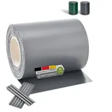 Juskys PVC Sichtschutzstreifen 0,19 x 35 m hellgrau inkl. Befestigungsklemmen 30 St.
