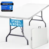 CASARIA Gartentisch 220 x 70 x 72 cm weiß klappbar