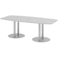 Bümö Konferenztisch, Grau, Silber, Nachbildung, Oval, 220x74x103 cm, FSC