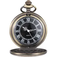 Hicarer Herren Analog Quarz Taschenuhr (Bronze)