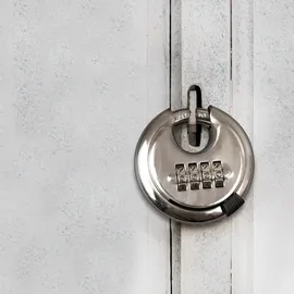 HMF 3502-09 Vorhängeschloss, 4er Zahlenkombination, 7 x 7 x 2,4 cm