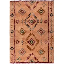 KADIMA DESIGN Teppich Zottelig 100% Wolle Handgetuftet | Authentisches Berber Ethno Rautenmuster | Komfortabel für Wohnbereiche | 160x230cm