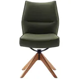 Essstuhl Küchenstuhl aus Echtleder und Eiche Massivholz (2er Set)