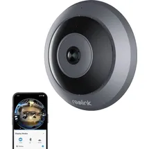 Reolink 6MP 360° Panorama Fisheye-Kamera PoE Überwachungskamera Bewegungserkennung, 3k+ HD Personenerkennung, 2-Wege-Audio - Schwarz