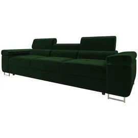 Mirjan24 Sofa, Grün, Textil, 3-Sitzer, Rechteckig, 263x90x102 cm, Wohnzimmer, Sofas & Couches, Sofas