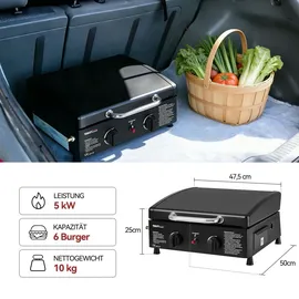 Royal Gourmet 2 Brenner Gasgrill Tischgrill schwarz