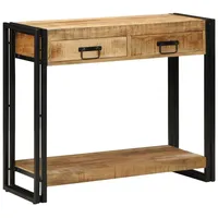 VidaXL Konsolentisch 90x33x75 cm Raues Mangoholz