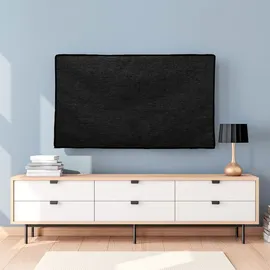 kwmobile 43" TV Abdeckung Indoor - Fernseher Hülle Bildschirmschutz Abdeckung - TV Bildschirm Staubschutzhülle - Fernsehabdeckung - Leinen Schwarz