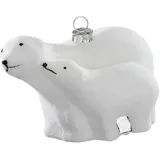 Holly & Jolly Eisbär Mutter mit Kind 10 cm weiß