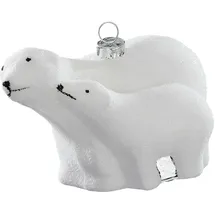 Holly & Jolly Eisbär Mutter mit Kind 10 cm weiß