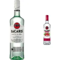 Bacardi Carta Blanca Rum, 700ml & Razz Spirituose mit Rum und Himbeergeschmack, 700ml