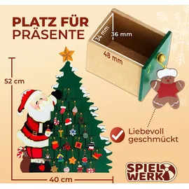 DEUBA Adventskalender Weihnachtsmann zum Befüllen 24 Türchen