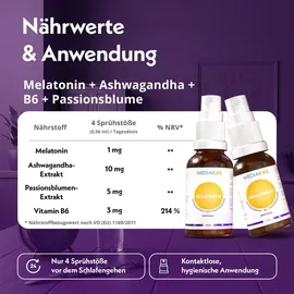 Melatonin Ashwagandha Mediakos Schlaf Spray Vegan