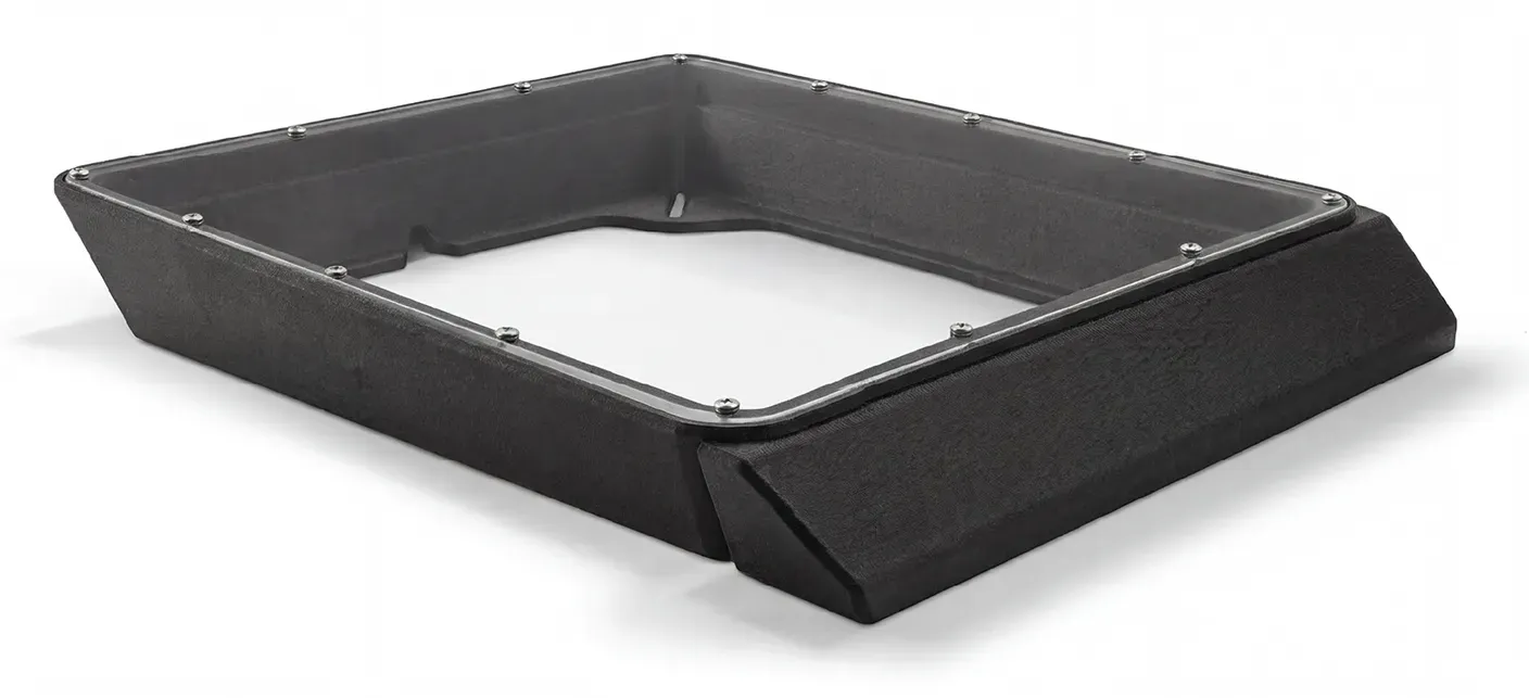 Flat Mount ASA mit Plexiglas schwarz und Windabweiser für STARLINK MINI