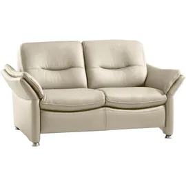Hukla 2-Sitzer HU-SF15058 Ledersofa, Breite 164 cm, hochwertiges Glattleder, optional mit Kopfstütze beige