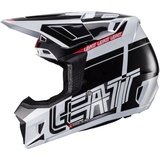 Leatt 7.5 V24 Motocross Helm mit Brille, schwarz-weiss-rot, Größe L