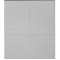 Mäusbacher Imola Highboard Holzwerkstoff 121x145x42 cm - Anthrazit matt lack/Glas Anthrazit glanz