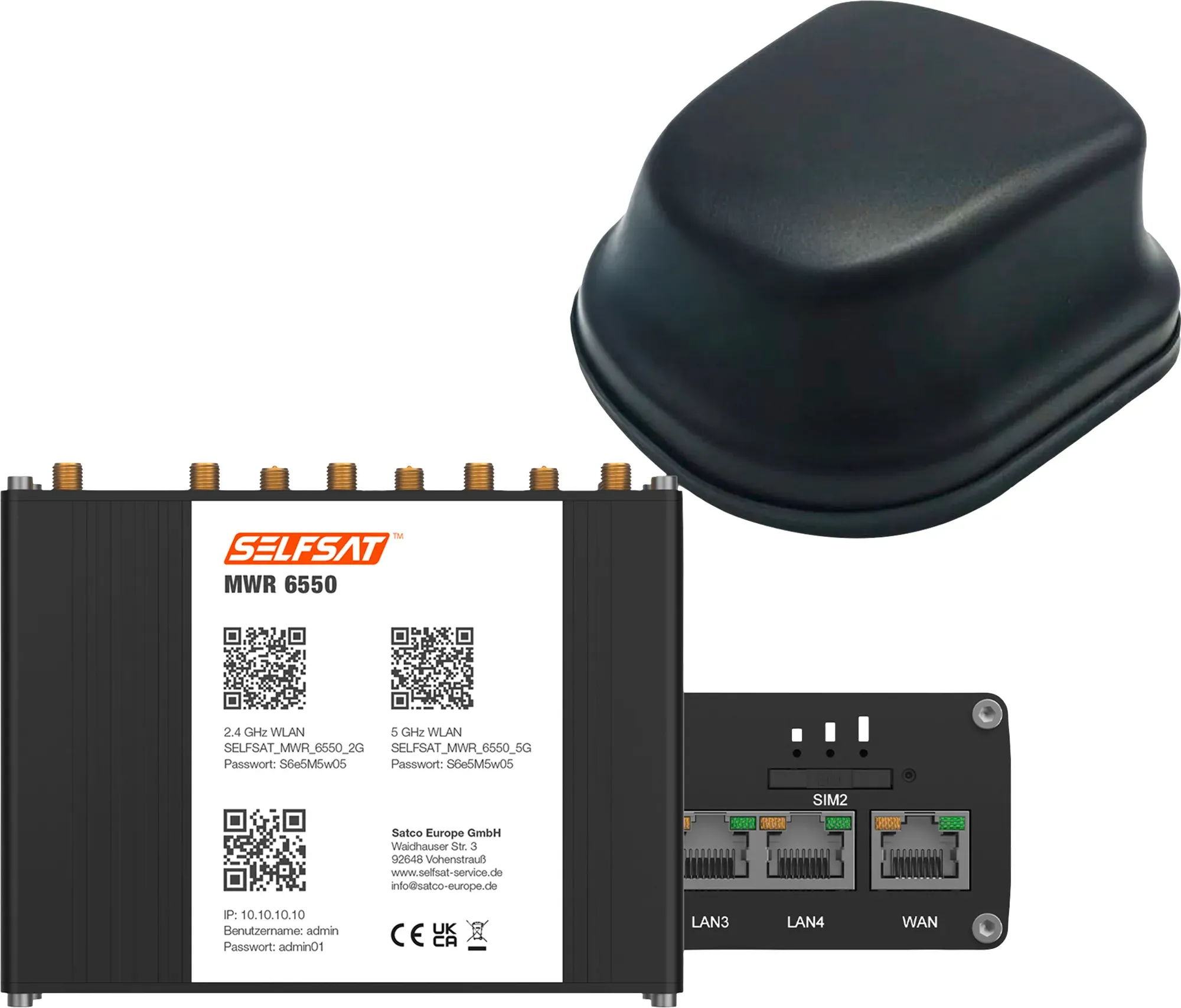 selfsat 5g cat 19 wifi 6 wlan router mwr 6550 bis 3,4 gbps inkl. 5g