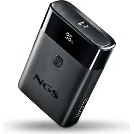 ngs Schnelllade-Powerbank 10000mAh 22,5W USB-C - USB-A LED-Anzeige Schwarz