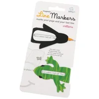 Bookchair Line Markers (Critters/Pinguin&Frosch) - Magnetische Lesezeichen - 2er