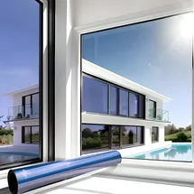 Marapon Spiegelfolie / Sonnenschutzfolie - Blau / [75x200 cm] / Selbstklebend außen