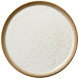 Bitz Teller, Kuchenteller, Dessertteller aus Steinzeug, 21 cm im Durchmesser, Creme/Creme